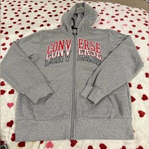Converse Yourh Gray Zip-Up Hoodie! Like new! Sz L 12-13yrs